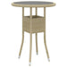 Garden Table Ø60x75 cm Tempered Glass and Poly Rattan Beige.