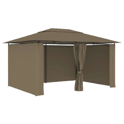 Garden Marquee with Curtains 4x3 m Taupe 180 g/m².