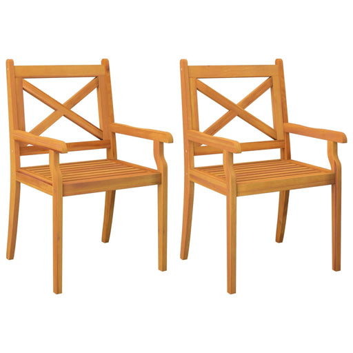 Outdoor Dining Chairs 2 pcs Solid Wood Acacia.