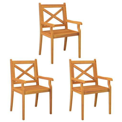 Outdoor Dining Chairs 3 pcs Solid Wood Acacia.