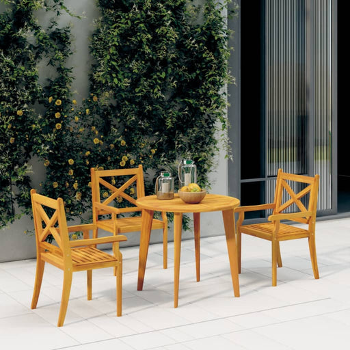 Outdoor Dining Chairs 3 pcs Solid Wood Acacia.