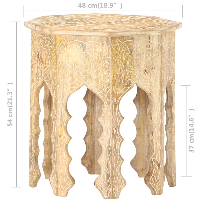 Side Table Ø48 cm Solid Mango Wood.