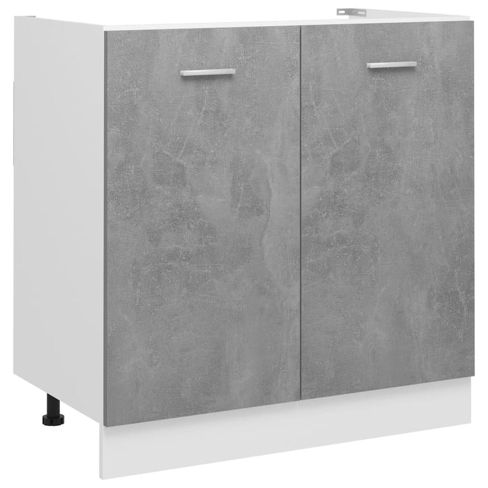 Sink Bottom Cabinet Concrete Grey 80x46x81.5 cm Engineered Wood.