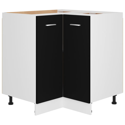 Corner Bottom Cabinet Black 75.5x75.5x80.5 cm Engineered Wood.