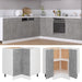 Corner Bottom Cabinet Concrete Grey 75.5x75.5x80.5 cm Engineered Wood.