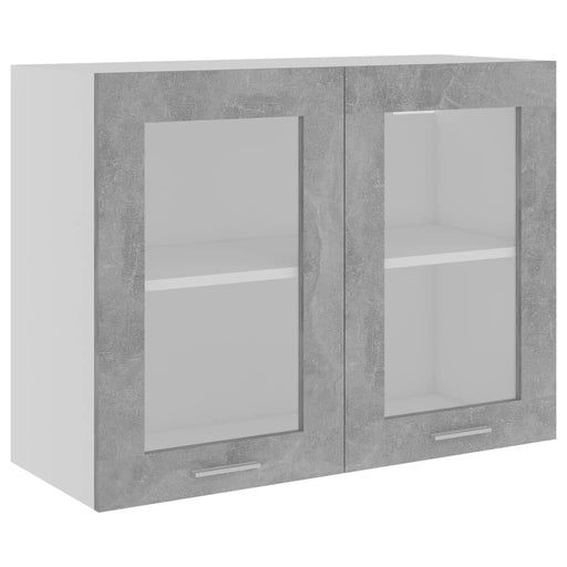 Hanging Glass Cabinet Concrete Grey 80x31x60 cm Engineered Wood.