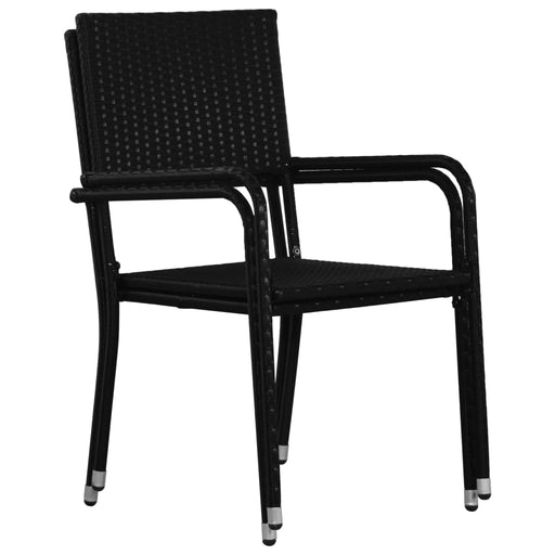 Outdoor Dining Chairs 4 pcs Poly Rattan Black.