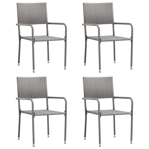 Outdoor Dining Chairs 4 pcs Poly Rattan Anthracite.