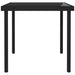 Outdoor Dining Table Black 80x80x72 cm Glass and Steel.