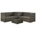 4 Piece Garden Lounge Set with Cushions Poly Rattan Grey.