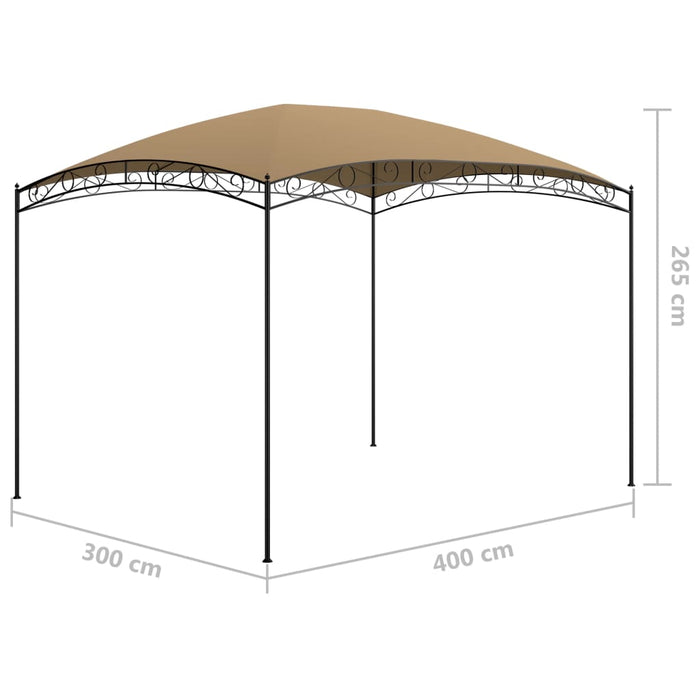 Gazebo 3x4x2.65 m Taupe 180 g/m².