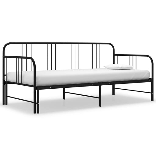 Pull-out Sofa Bed Frame Black Metal 90x200 cm.