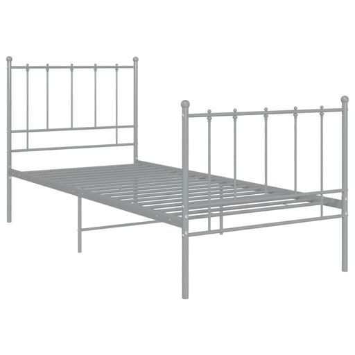 Bed Frame Grey Metal 90x200 cm.