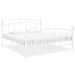 Bed Frame White Metal 200x200 cm.