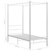 Canopy Bed Frame White Metal 90x200 cm.