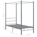 Canopy Bed Frame Grey Metal 100x200 cm.