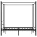 Canopy Bed Frame Black Metal 120x200 cm.