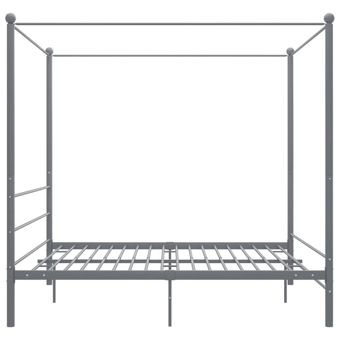 Canopy Bed Frame Grey Metal 180x200 cm 6FT Super King.