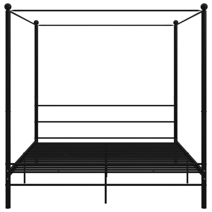 Canopy Bed Frame Black Metal 200x200 cm.