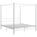 Canopy Bed Frame White Metal 200x200 cm.