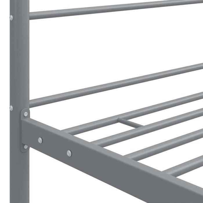 Canopy Bed Frame Grey Metal 200 cm