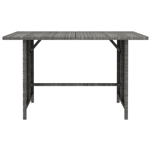 Garden Dining Table Grey 110x70x65 cm Poly Rattan.