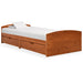 Bed Frame with 2 Drawers Honey Brown Solid Pine Wood 90x200 cm.