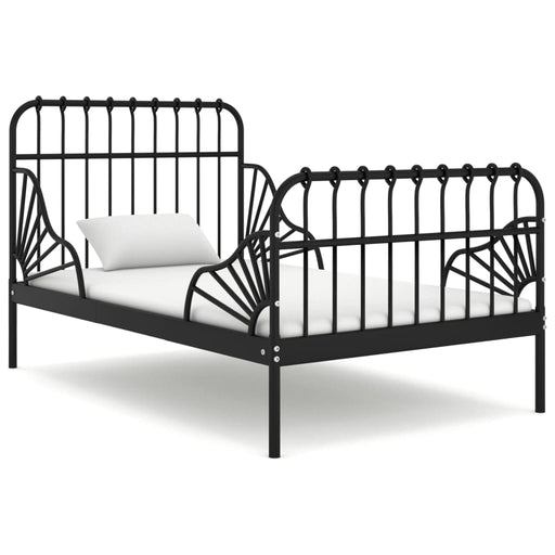 Extendable Bed Frame Black Metal 80x130/200 cm.