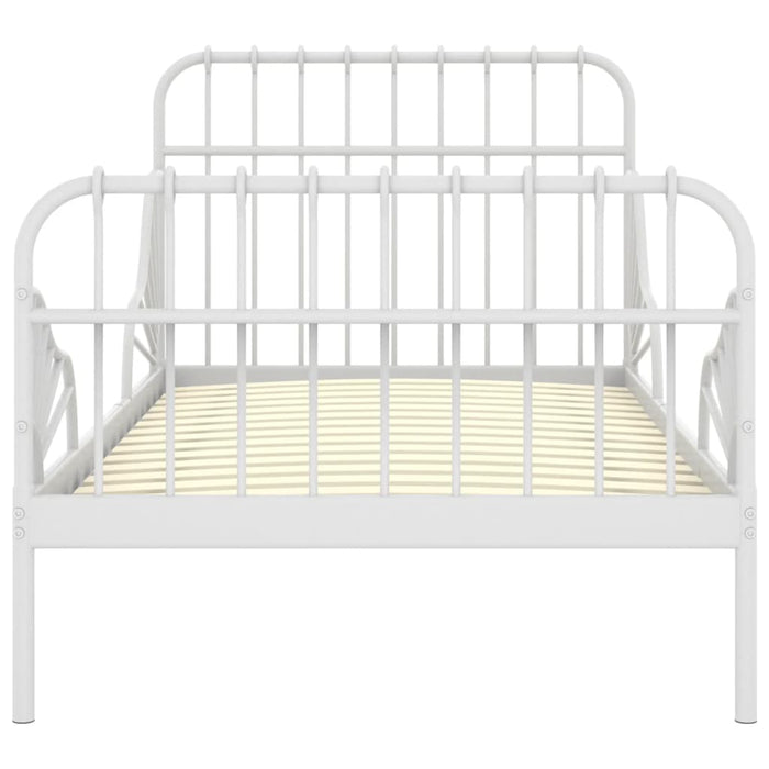 Extendable Bed Frame White Metal 80x130/200 cm.