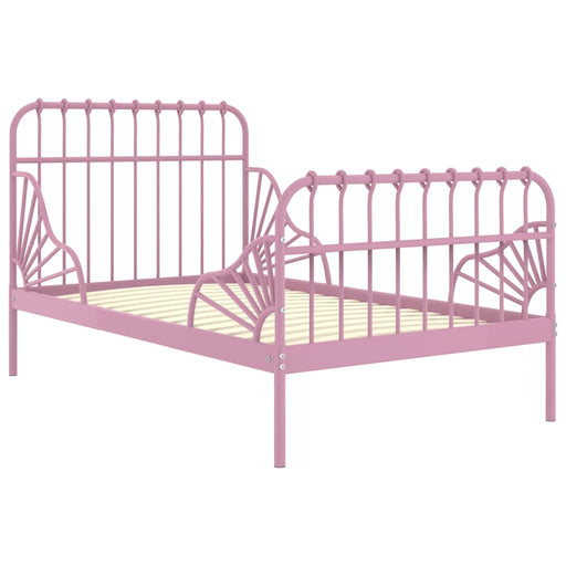 Extendable Bed Frame Pink Metal 80x130/200 cm.