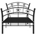 Bed Frame with Football Design Black Metal 90x200 cm.