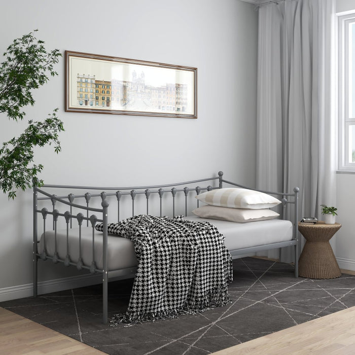 Sofa Bed Frame Grey Metal 90x200 cm.