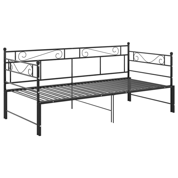 Pull-out Sofa Bed Frame Black Metal 90x200 cm.