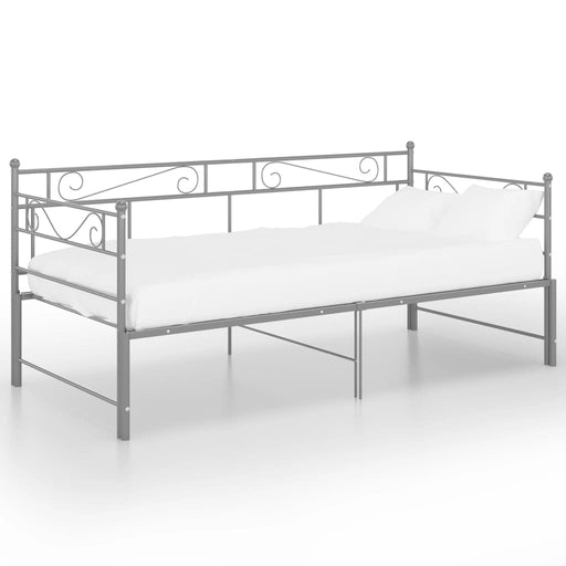 Pull-out Sofa Bed Frame Grey Metal 90x200 cm.
