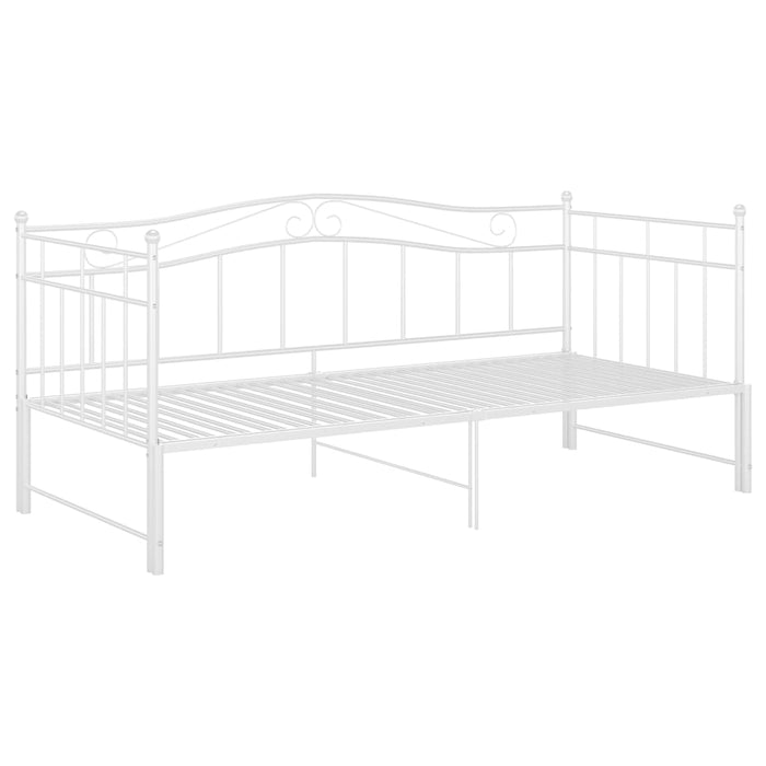 Pull-out Sofa Bed Frame White Metal 90x200 cm.