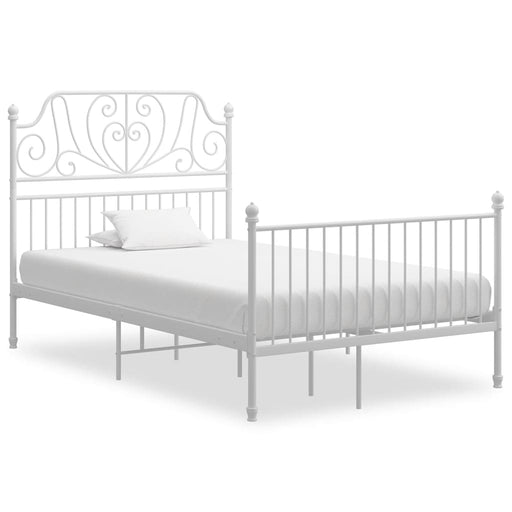Bed Frame White Metal 120x200 cm.