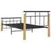 Bed Frame Metal and Solid Oak Wood 90x200 cm.