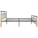 Bed Frame Metal and Solid Oak Wood 140x200 cm.