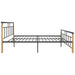 Bed Frame Metal and Solid Oak Wood 160x200 cm.