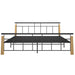 Bed Frame Metal and Solid Oak Wood 180x200 cm 6FT Super King.
