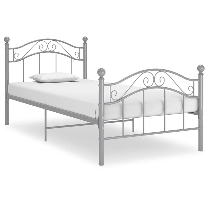 Bed Frame Grey Metal 90x200 cm.