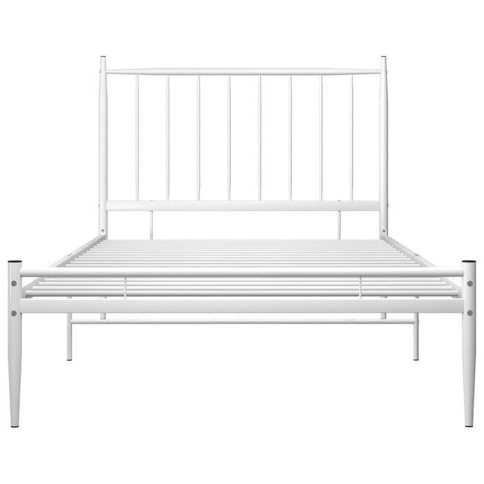 Bed Frame White Metal 100x200 cm.