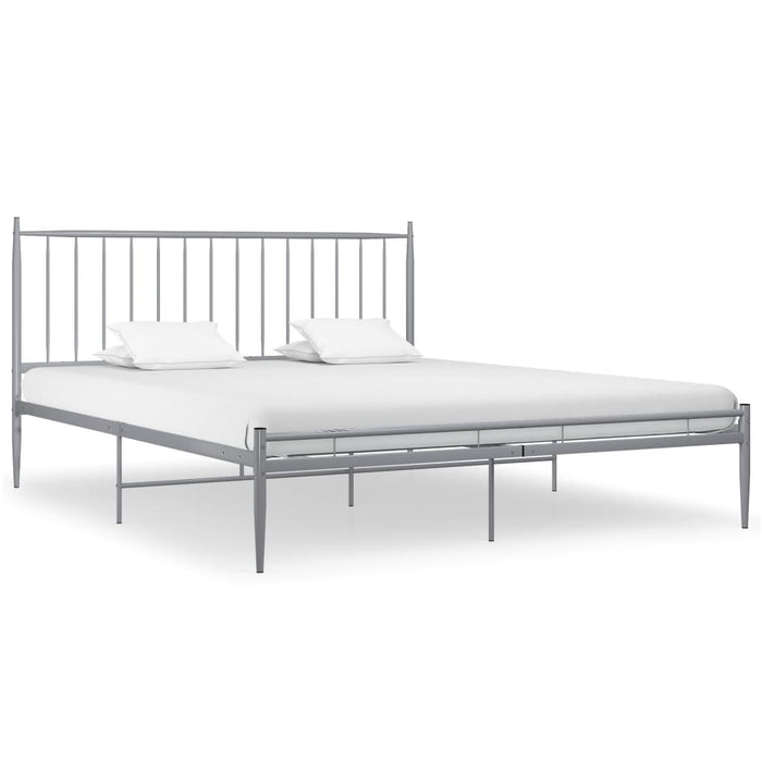 Bed Frame Grey Metal 200x200 cm.