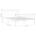Bed Frame White Metal 140x200 cm.