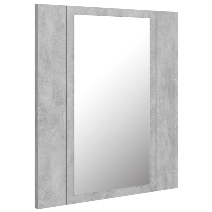LED Bathroom Mirror Cabinet Concrete Grey Acrylic 40 cm