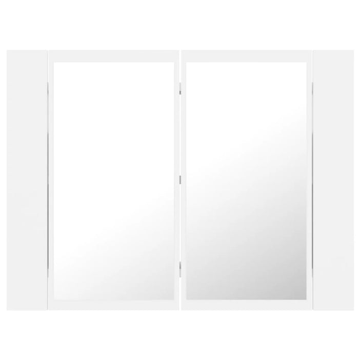 LED Bathroom Mirror Cabinet White Acrylic 60 cm