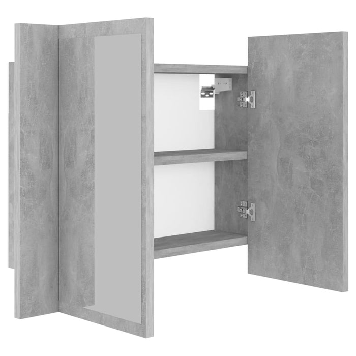 LED Bathroom Mirror Cabinet Concrete Grey 60x12x45 cm Acrylic