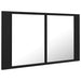 LED Bathroom Mirror Cabinet Black 80x12x45 cm Acrylic.