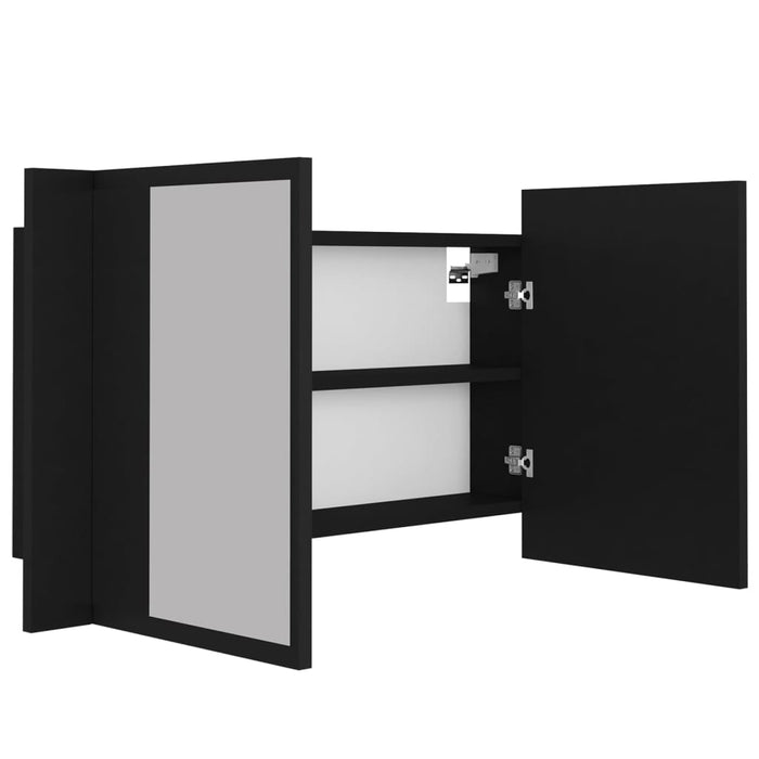 LED Bathroom Mirror Cabinet Black 80x12x45 cm Acrylic.