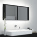 LED Bathroom Mirror Cabinet Black 100x12x45 cm Acrylic.